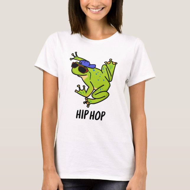 Hip Hop Funny Hopping Frog Pun T-Shirt (Front)