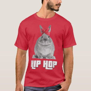 Hip Hop Gangsta Bunny Rabbit Easter T with Red Ba T-Shirt