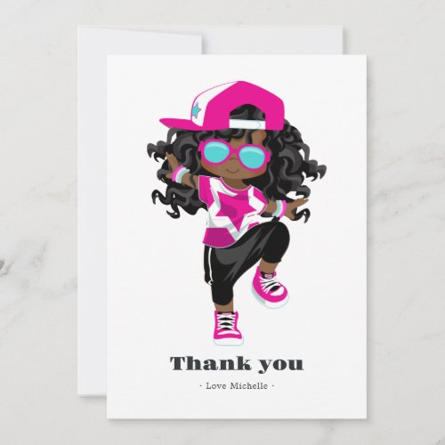 Hip Hop Girl Birthday Thank You Card