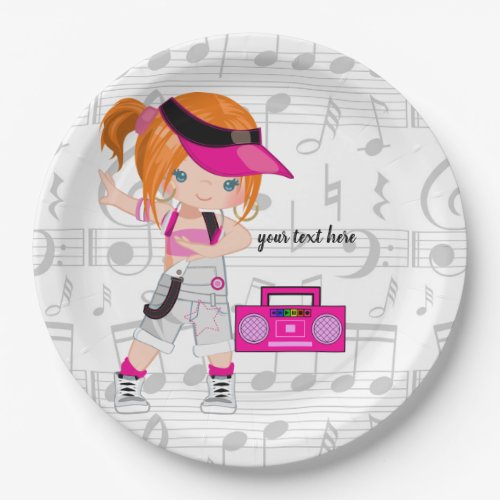 Hip hop girl paper plates