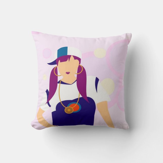 Hip Hop Girl Pillow (Front)
