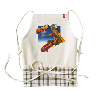 Hip Hop girl skateboard Cartoon Zazzle HEART Apron