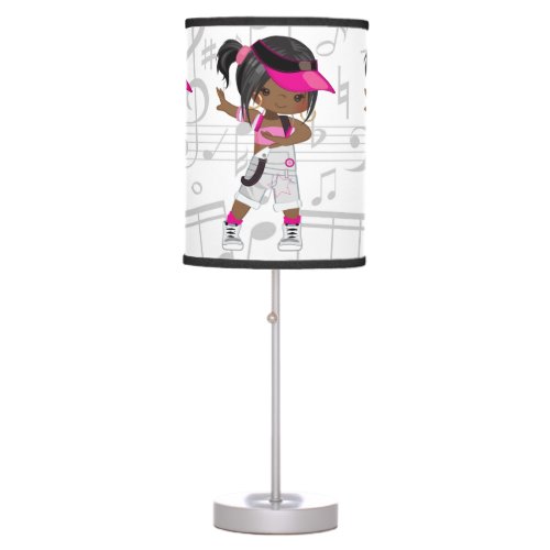 Hip hop girl table lamp