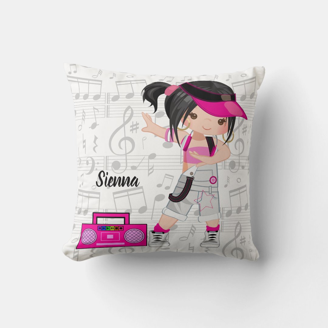 Hip hop girl throw pillow Zazzle
