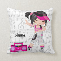 Hip hop girl throw pillow