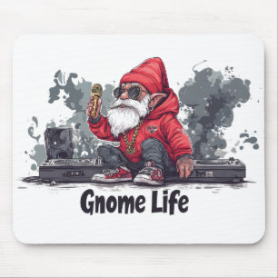 Hip Hop Gnome Illustration - Gnome Life Mouse Pad