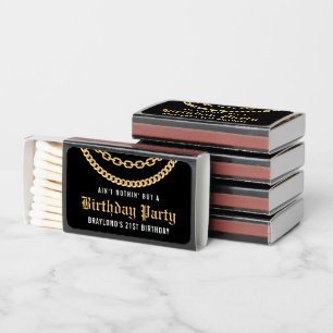 Hip Hop Gold Cuban Link Chain Birthday Matchboxes