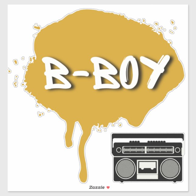 Hip Hop Gold Graffiti B-Boy Gender Reveal Sticker (Sheet)