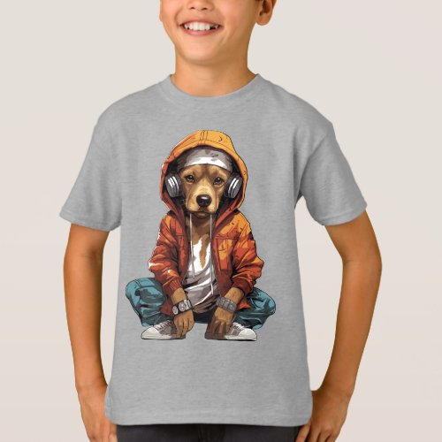 Hip hop golden retriever dog T_Shirt