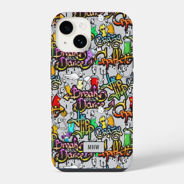 Hip Hop Graffiti custom monogram Iphone Case (Back)