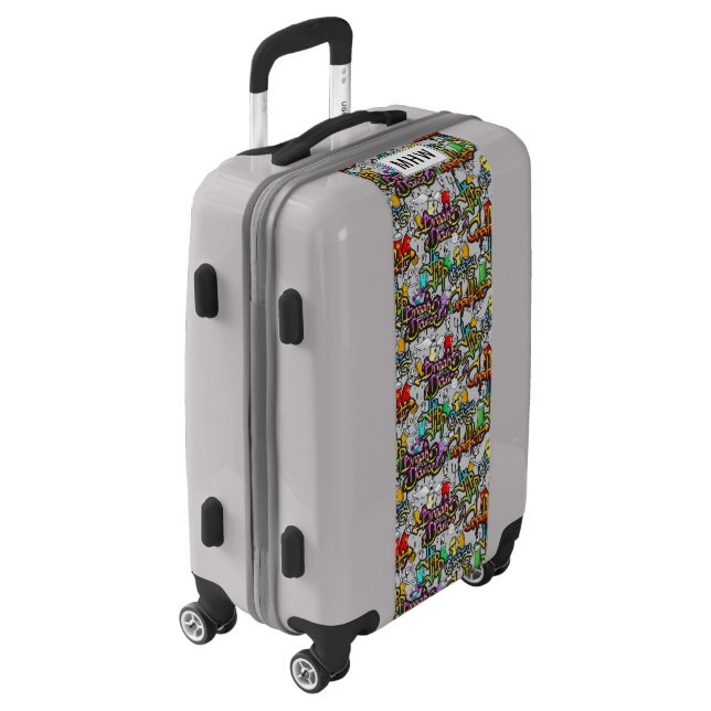 Hip Hop Graffiti custom monogram luggage (Rotated Left)