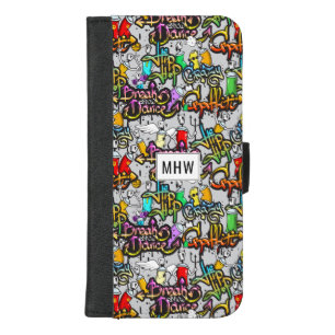 Hip Hop Graffiti custom monogram phone wallets