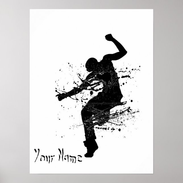 Hip Hop Graffiti Dancer Personalized Poster (Front)
