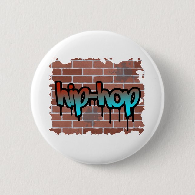 hip hop graffiti  design button (Front)