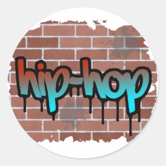 hip hop graffiti  design  classic round sticker
