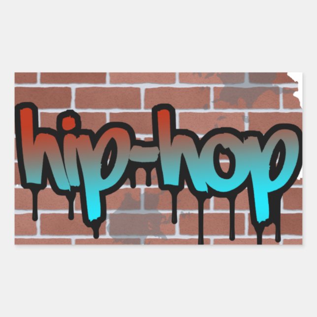 hip hop graffiti  design rectangular sticker (Front)