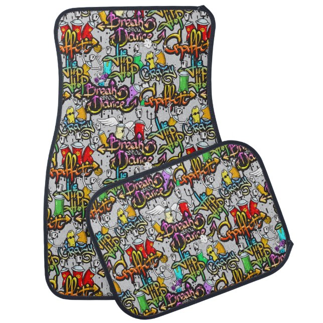 Hip Hop Graffiti Pattern car floor mats (Set)