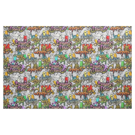 Hip Hop Graffiti Pattern fabric