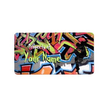 Hip Hop Graffiti Personalized Property Of Label by elizme1 at Zazzle