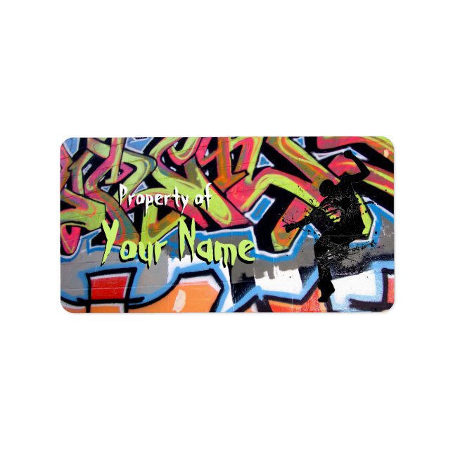 Hip Hop Graffiti Personalized Property Of Label (Front)