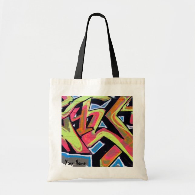 Hip Hop Graffiti Personalized Tote Bag (Front)
