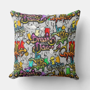 Hip Hop Graffiti throw pillows