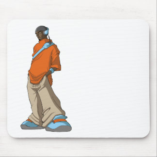 Hip Hop Headphone Man Mouse Pad
