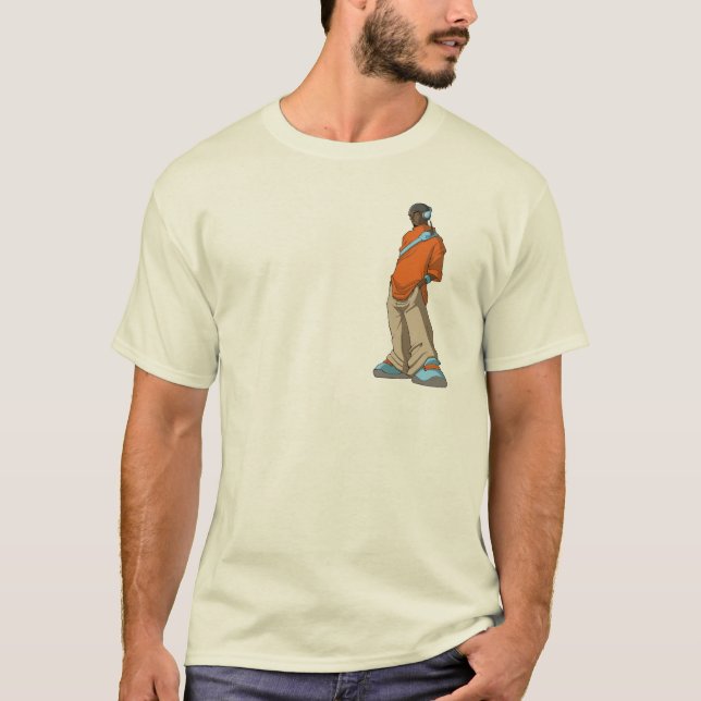 Hip Hop Headphone Man T-Shirt (Front)