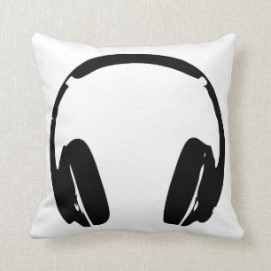 Hip Hop Headphones Decor Throw Pillow
