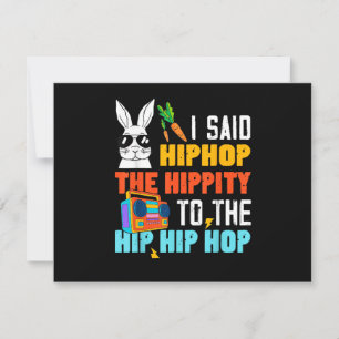 Hip Hop Hippity Funny Easter Bunny Boys Girls Kids Thank You Card