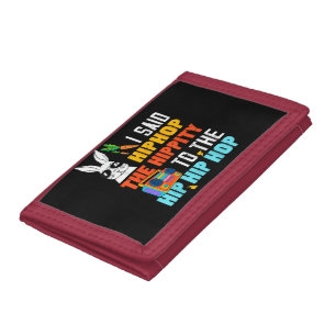 Hip Hop Hippity Funny Easter Bunny Boys Girls Kids Tri-fold Wallet