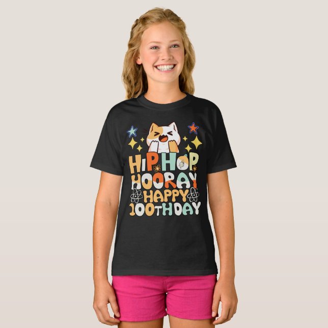 Hip hop hooray 100th day of school T-Shirt (Front Full)