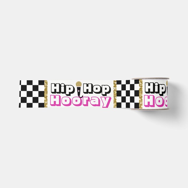 Hip Hop Hooray|90's Baby{Girl} Pink|Gold Ribbon (Front)