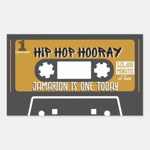 Hip Hop Hooray Notorious ONE 1st Birthday Mixtape Rectangular Sticker