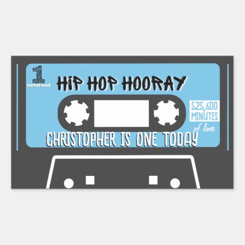 Hip Hop Hooray Notorious ONE 1st Birthday Mixtape Rectangular Sticker
