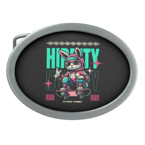 Hip_Hop Hoppity _ Skater Bunny Easter Belt Buckle