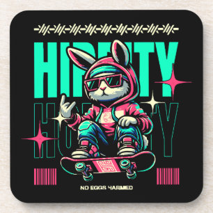 Hip-Hop Hoppity - Skater Bunny Easter Beverage Coaster