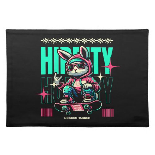 Hip_Hop Hoppity _ Skater Bunny Easter Cloth Placemat
