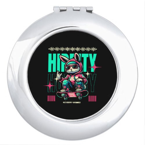 Hip_Hop Hoppity _ Skater Bunny Easter Compact Mirror