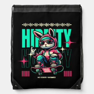 Hip-Hop Hoppity - Skater Bunny Easter Drawstring Bag