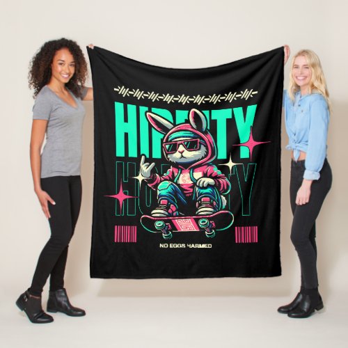 Hip_Hop Hoppity _ Skater Bunny Easter Fleece Blanket