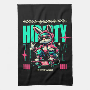 Hip-Hop Hoppity - Skater Bunny Easter Kitchen Towel