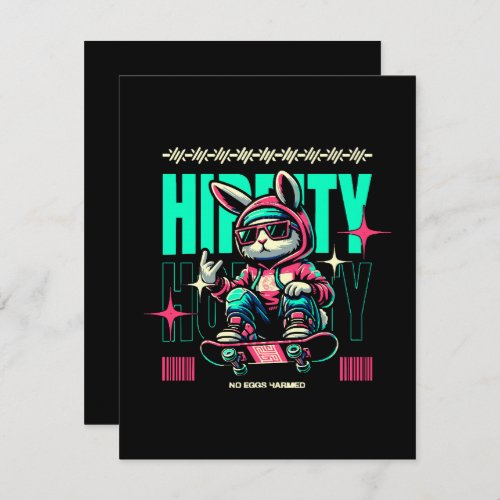 Hip_Hop Hoppity _ Skater Bunny Easter Note Card