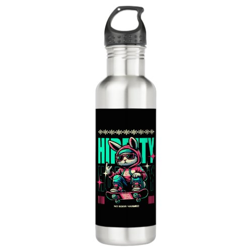 Hip_Hop Hoppity _ Skater Bunny Easter Stainless Steel Water Bottle