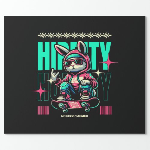 Hip_Hop Hoppity _ Skater Bunny Easter Wrapping Paper