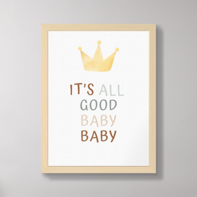 Hip Hop Inspired Nursery - All Good Baby Baby Framed Art (Framed Front)