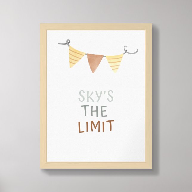 Hip Hop Inspired Nursery - Skys The Limit Framed Art (Framed Front)