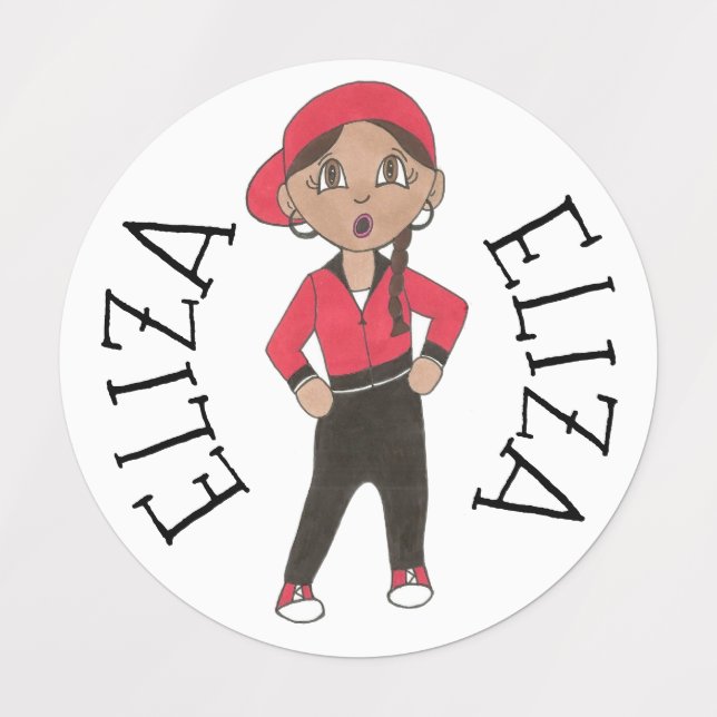 Hip Hop Jazz Dance Class Girl Dancer Recital Kids' Labels (Design 1)