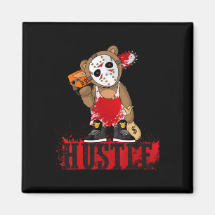 Hip Hop Lover Hockey Mask Teddy Bear Fun Entrepren Magnet