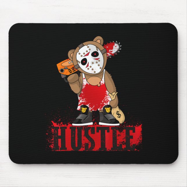 Hip Hop Lover Hockey Mask Teddy Bear Fun Entrepren Mouse Pad (Front)